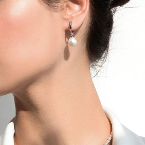 Cercei argint cu perle naturale edison si tortita DiAmanti SK22219EL_W-G (Argint 925‰ 3 g.)